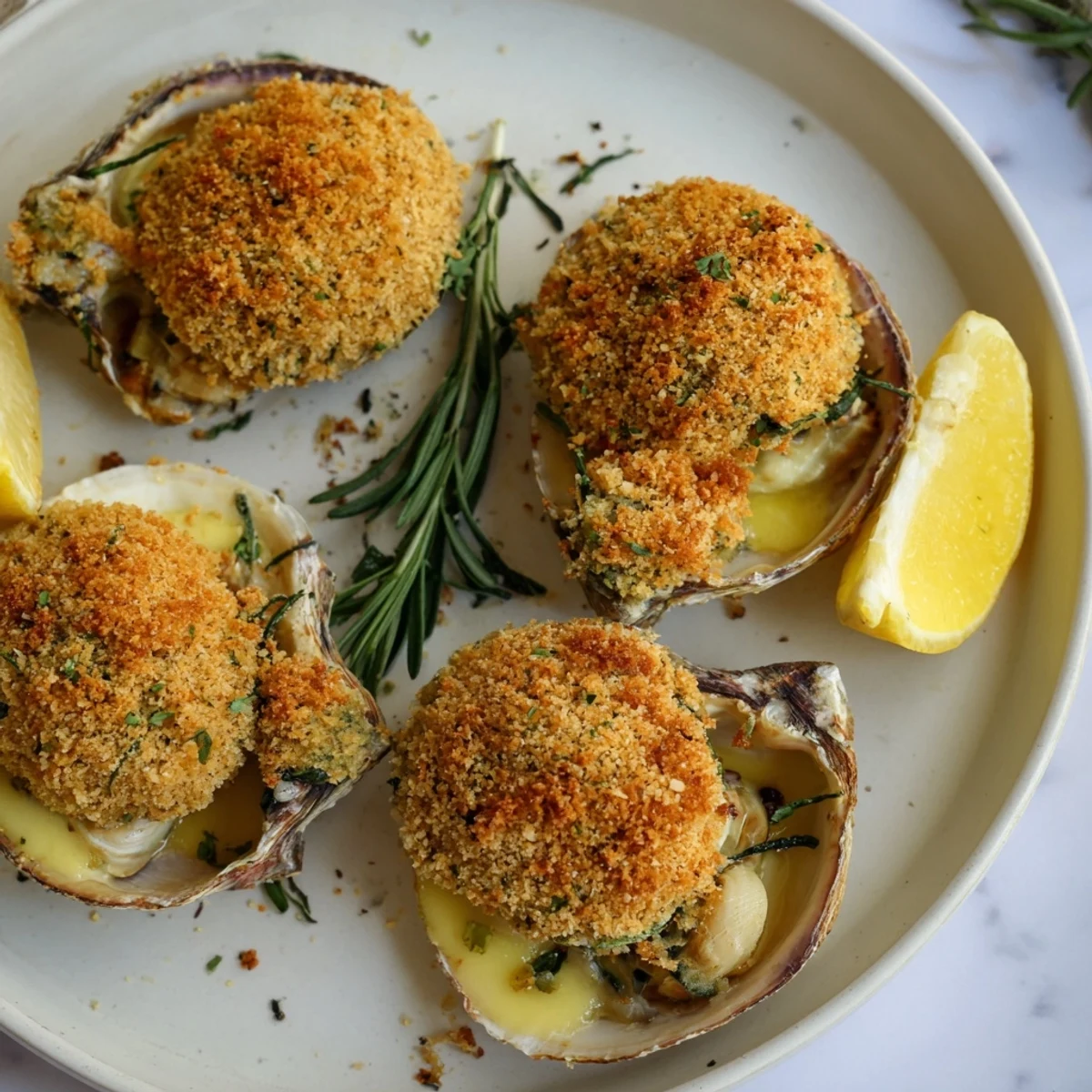 Golden-brown Harbor-Style Seared Scallops glistening under melting lemon-dill butter, ready to enjoy.