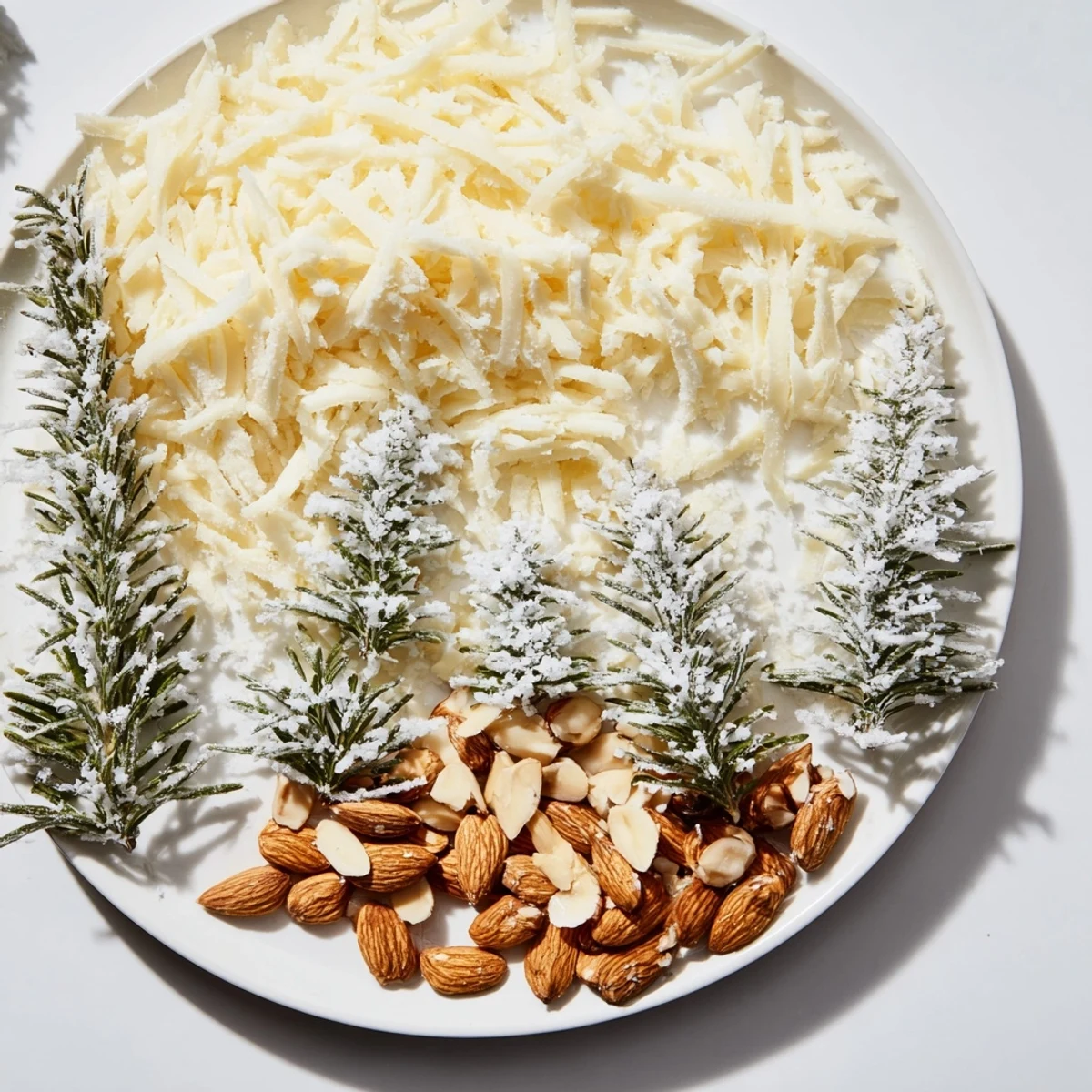 View the lovely holiday The Frosted Pine cheese board, a winter wonderland of white cheddar and sugared rosemary, perfect.