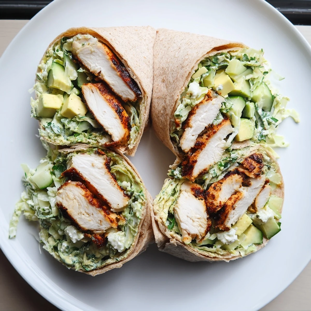 Green Goddess Chicken Wraps