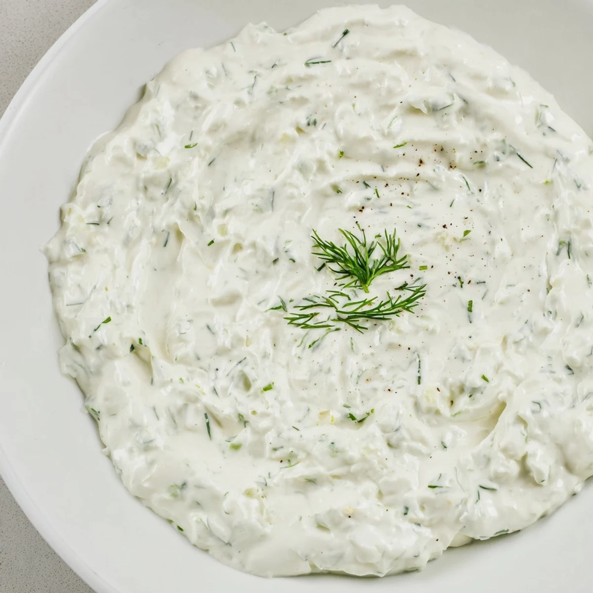 This lightened-up Greek Yogurt Ranch Dip, shown next to fresh cut vegetables, is delightfully flavorful.