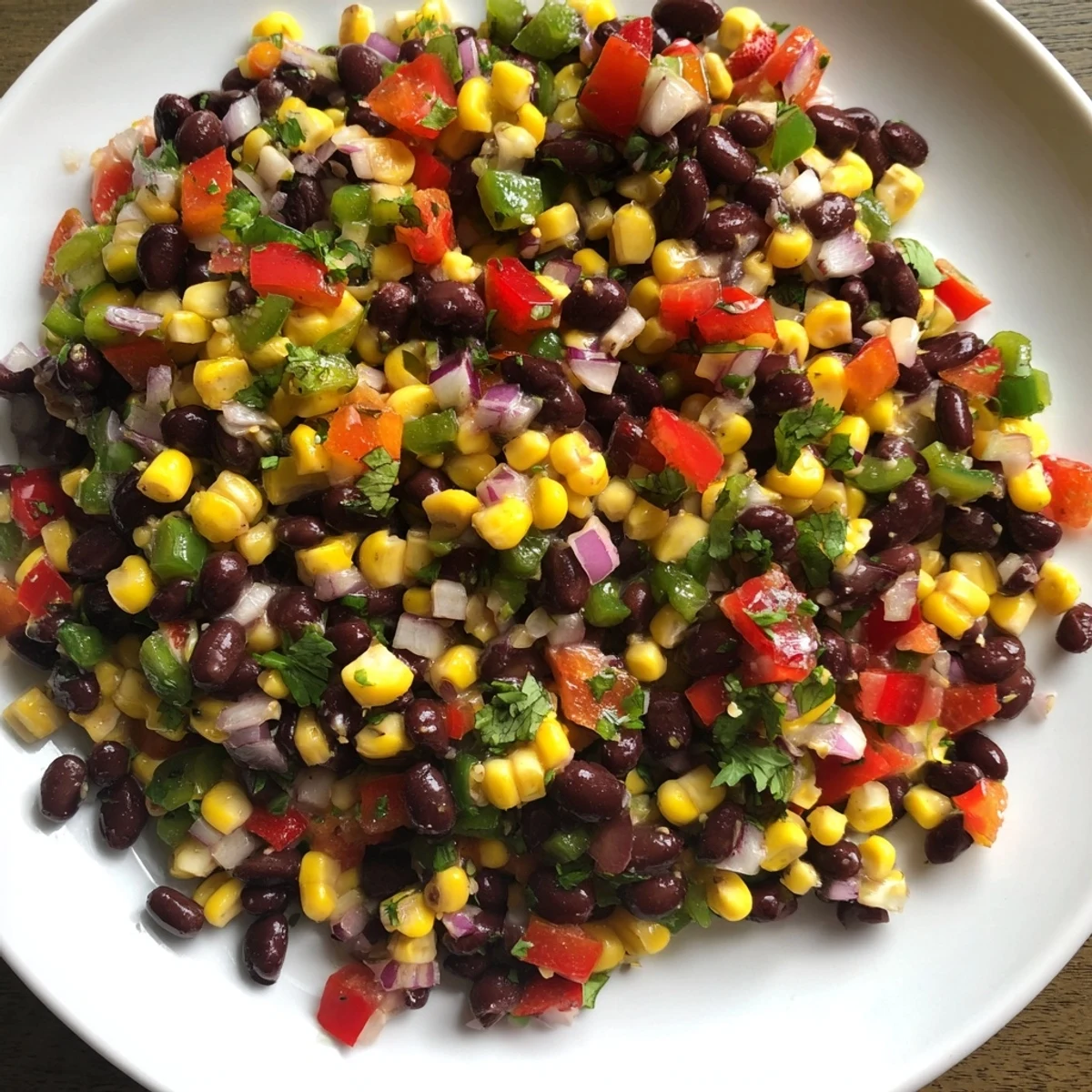 Vibrant Cowboy Caviar Salad bursting with colorful veggies, perfectly tossed in a zesty lime vinaigrette.