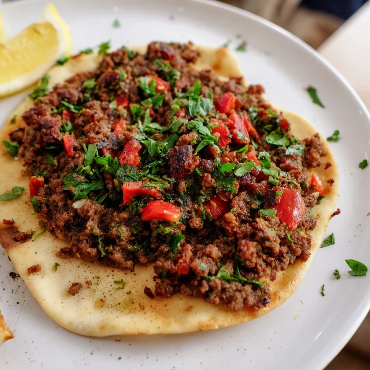 Turkish Lahmacun Flatbread