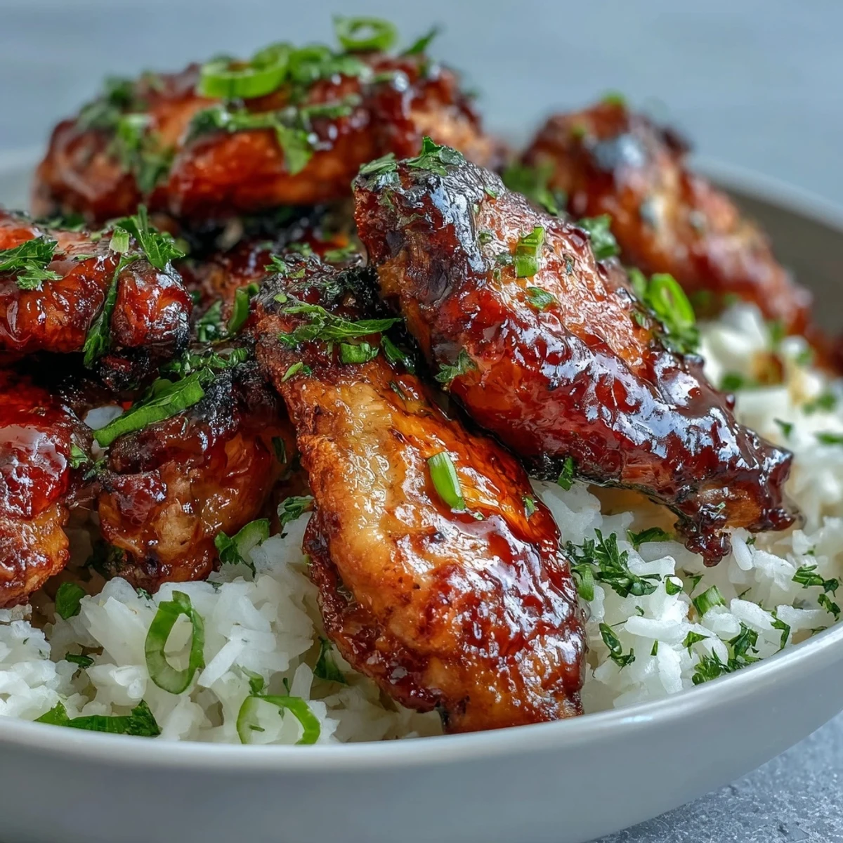 Oven-Baked Honey Garlic Chicken Wings with Buttery Rice
