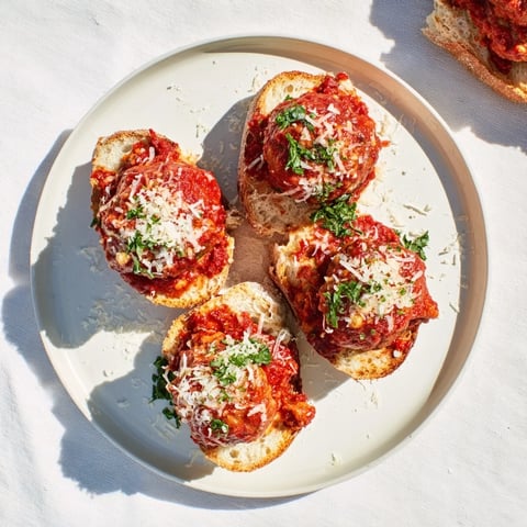 Warm Meatball Marinara Sub Sandwiches: a delicious, cheesy, Italian meal with flavorful meatballs and rich sauce.