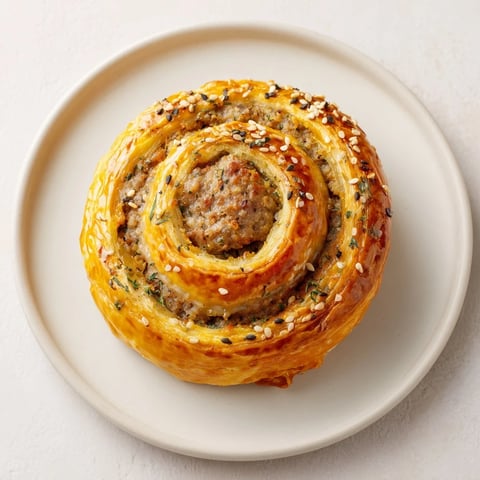 Golden, flaky pastry surrounds savory sausage in this delicious mini sausage roll wreath.