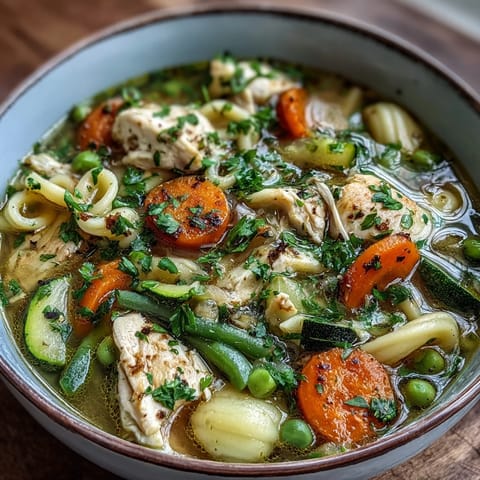 Pasta Soup With Chicken and Vegetables