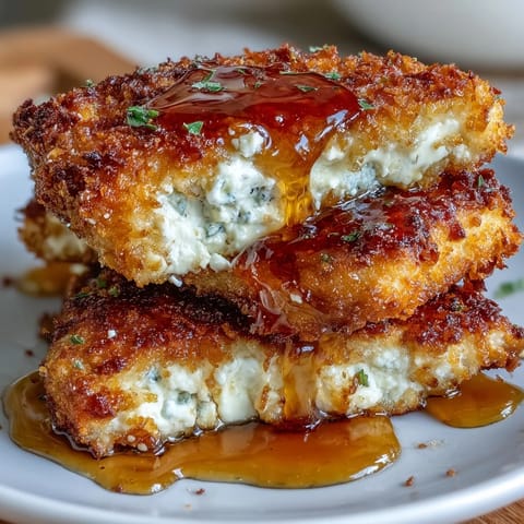 Crispy hot honey feta chicken with golden breaded cutlets, creamy feta, and spicy-sweet honey drizzle—perfect comfort food.