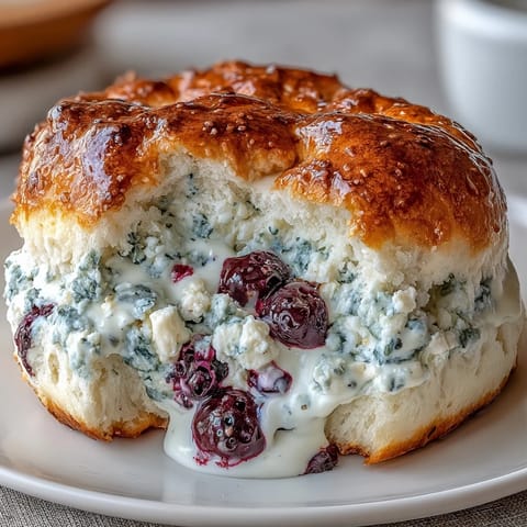 Fluffy Cottage Cheese Blueberries