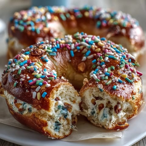 Rainbow Sprinkle Birthday Bagels