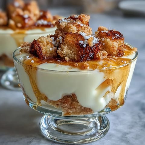 Fluffy Yogurt Lemon Parfait with Sourdough Crumb Topping, layered with creamy Greek yogurt, tangy lemon curd, and crisp buttery sourdough crumbs.  