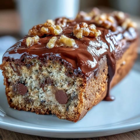 Moist banana bread loaded with protein powder, cinnamon, and rich dark chocolate chips—an easy, refined sugar-free treat.