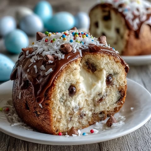A whimsical Easter Bunny Cake with a hidden sprinkle center delights guests with its festive bunny shape and colorful surprise inside.