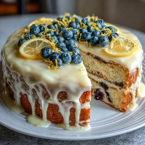 Lemon Blueberry Spring Cake