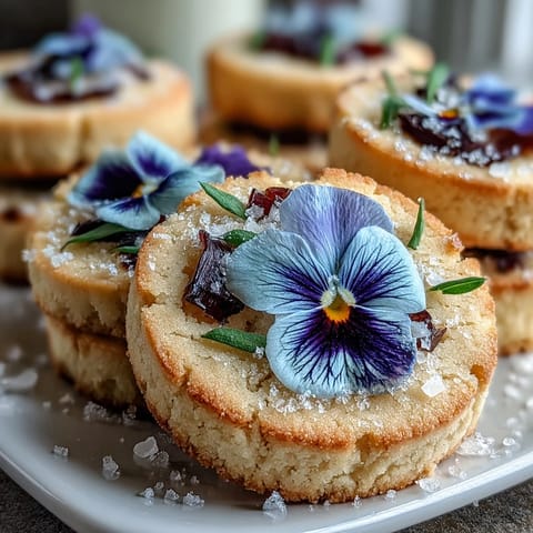Beautiful floral shortbread cookies with edible flower petals, perfect for spring celebrations and elegant tea parties.