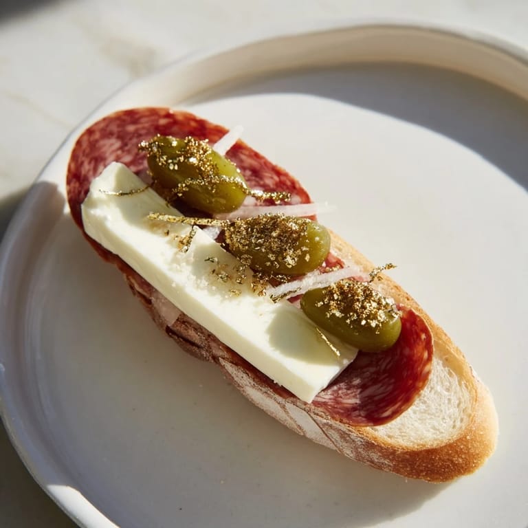 Crisp toasted bread topped with Sparkling Champagne Toast, a festive treat perfect for celebrations.