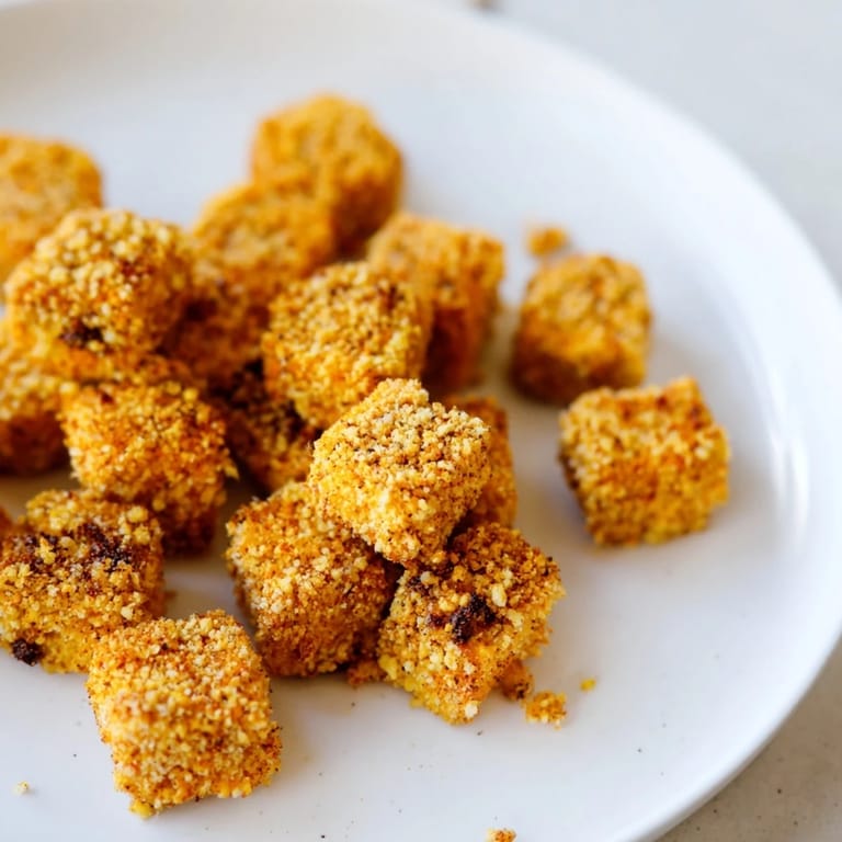 Crispy Popcorn Tofu Bites alongside a dipping sauce, a perfect vegan snack for parties or weeknights.