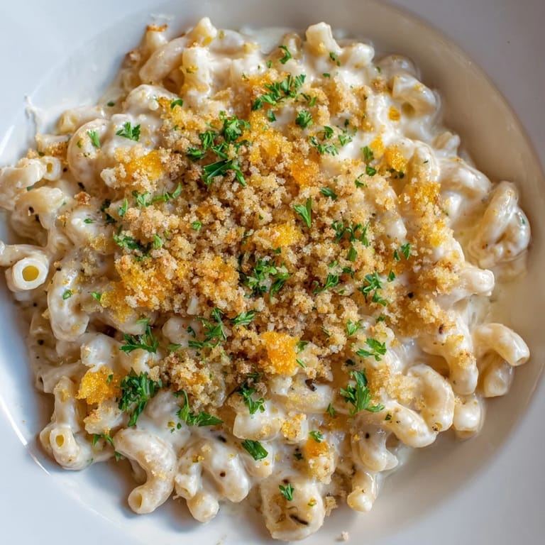 Tender pasta coated in velvety sauce, this healthy high-protein mac & cheese is ready to enjoy.