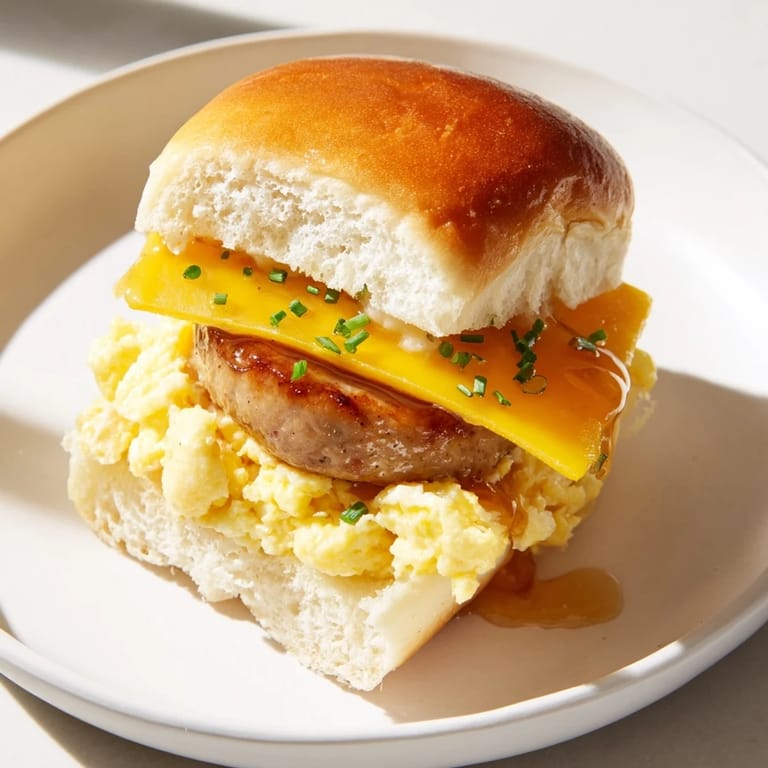 Warm, cheesy Mini Breakfast Sliders, easy brunch recipe with a delicious combination of flavors and textures.
