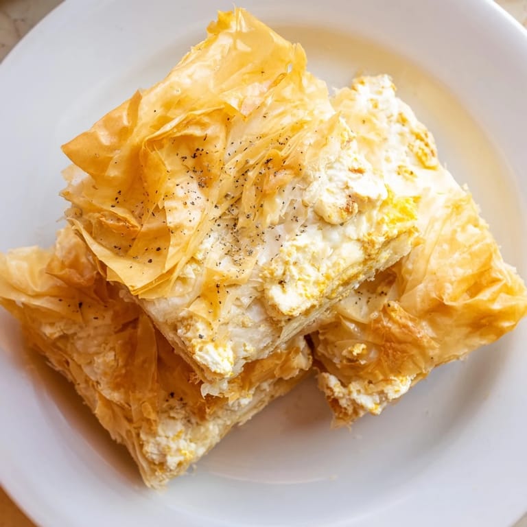 Flaky layers of phyllo create the delicious Bulgarian Banitsa, baked to golden perfection.