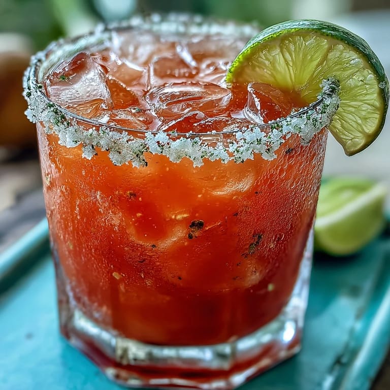 A single Best Guava Margarita rests on a white surface, condensation glistening on the glass beside fresh limes, sliced guava, and a bowl of agave syrup.