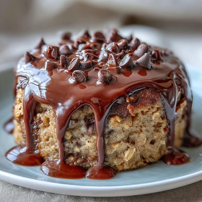 Warm Peanut Butter Cup Protein Pancake Bowl topped with a peanut butter drizzle, sliced bananas, and chopped peanuts, ready to eat for breakfast.