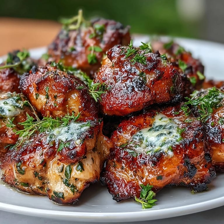 Tender chicken pieces tossed in zesty cowboy butter sauce, garnished with fresh parsley and lemon zest.  