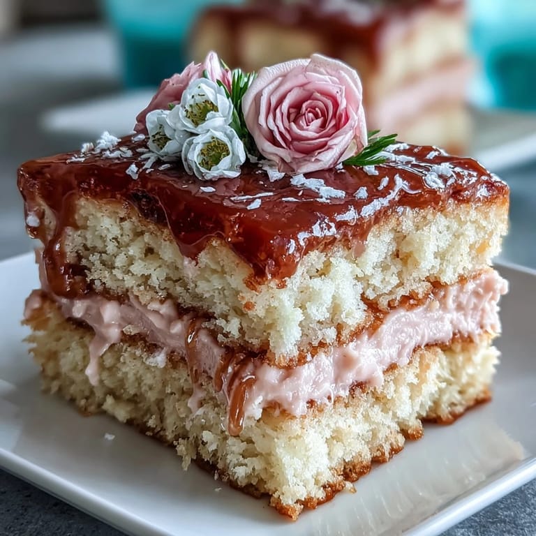 Elegant three-layer vanilla cake decorated with piped pastel floral designs, perfect for a bright and cheerful birthday party.