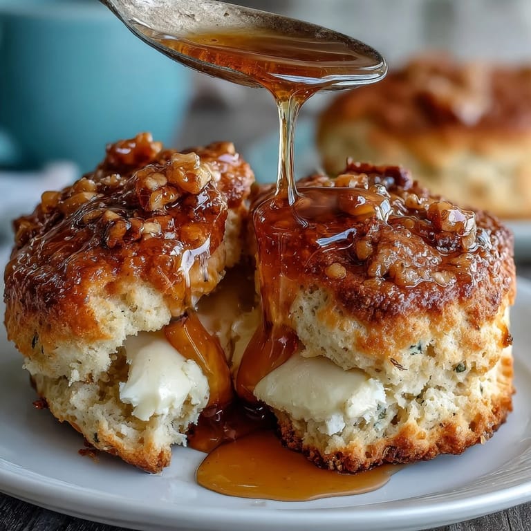 Warm honey-sweetened scones flecked with edible dandelion flowers, served with a generous dollop of clotted cream for a British-inspired treat.