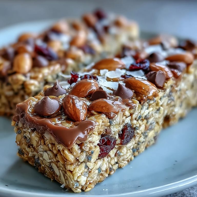 3. Nut-free granola bars with honey and oats, golden and chewy, loaded with seeds and dried fruit for a wholesome snack.