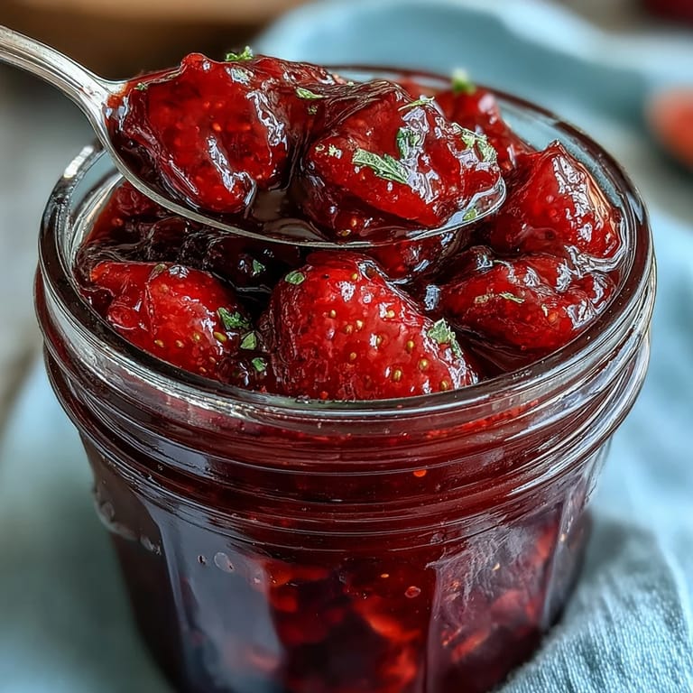 Charming small-batch strawberry jam made with fresh berries and lemon, perfect for spreading on warm toast or gifting to loved ones.