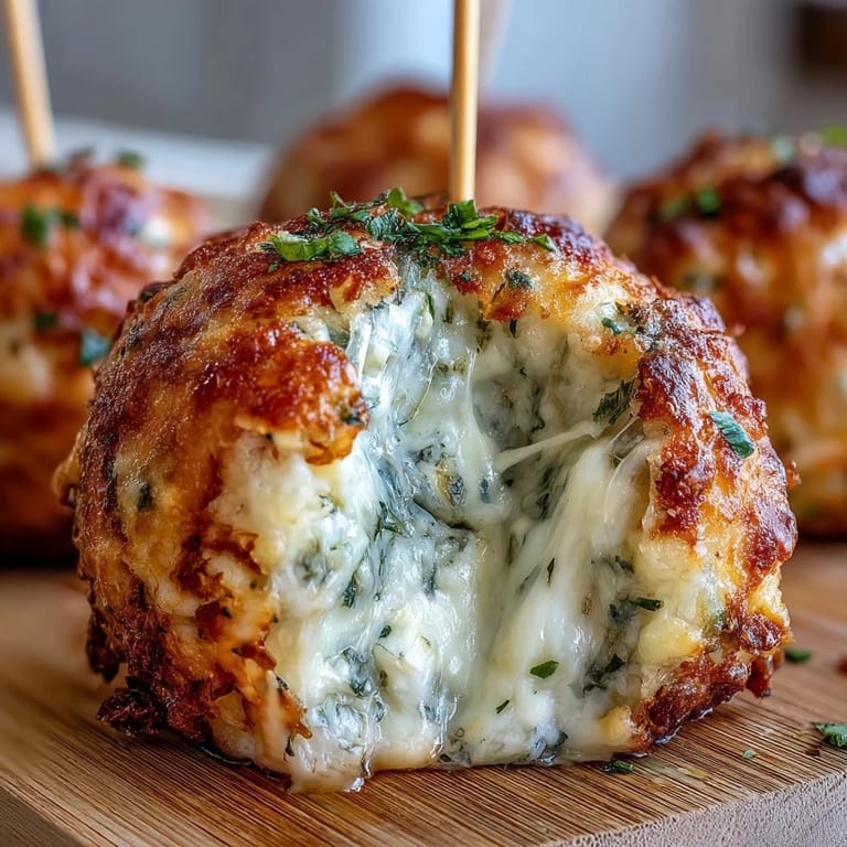 Bite-sized Derby Party Olive Cheese Balls skewered and served warm, featuring rich cheddar dough and tangy green olives for an easy party appetizer.