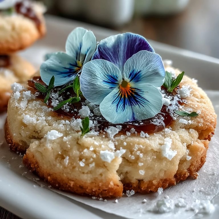 Delicate buttery shortbread cookies decorated with colorful edible flowers, ideal for Easter brunches and garden gatherings.