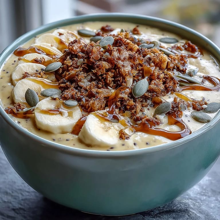 Healthy High Fiber Smoothie Bowl, artfully topped with seeds, fruit, and crunch.