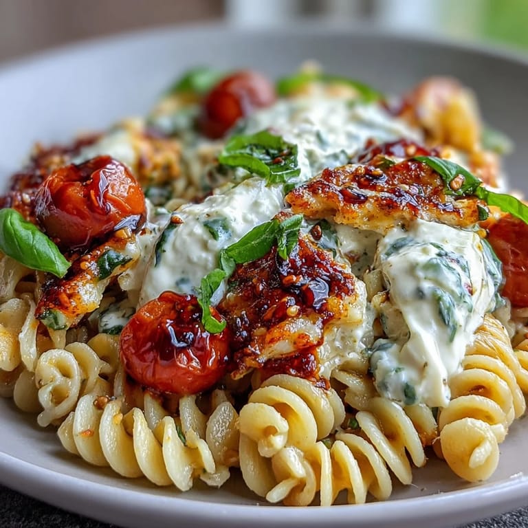 Enjoy this easy Summer Caprese Pasta dish, featuring ripe tomatoes and creamy burrata cheese.