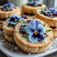 Beautiful floral shortbread cookies with edible flower petals, perfect for spring celebrations and elegant tea parties.